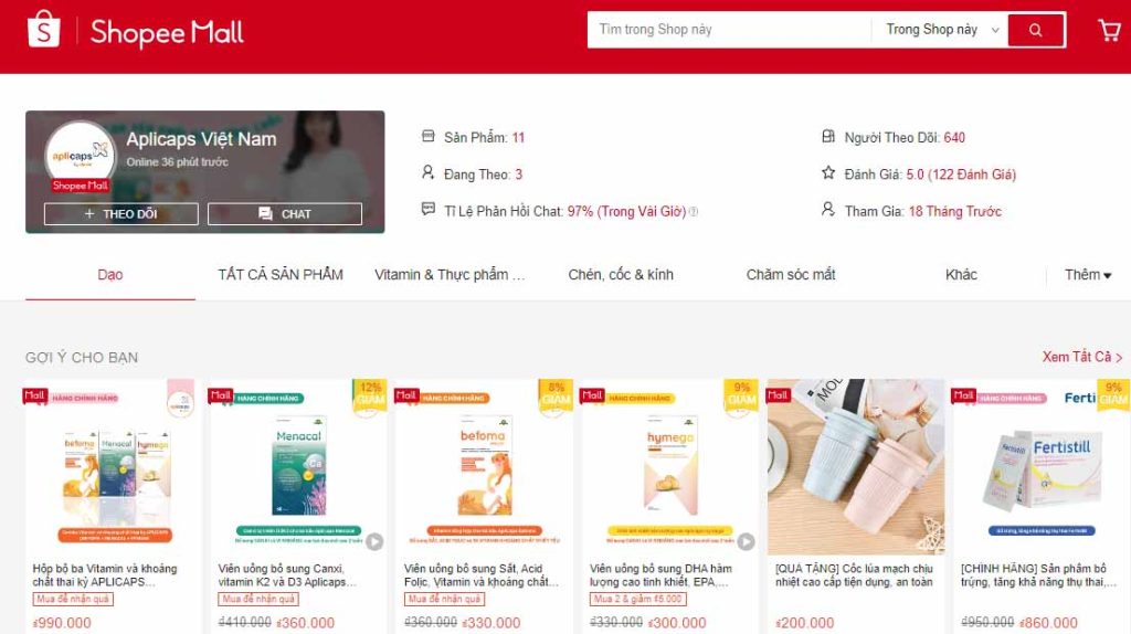 [Aplicaps x Shopee Mall] Aplicaps chính thức có mặt tại Shopee Mall