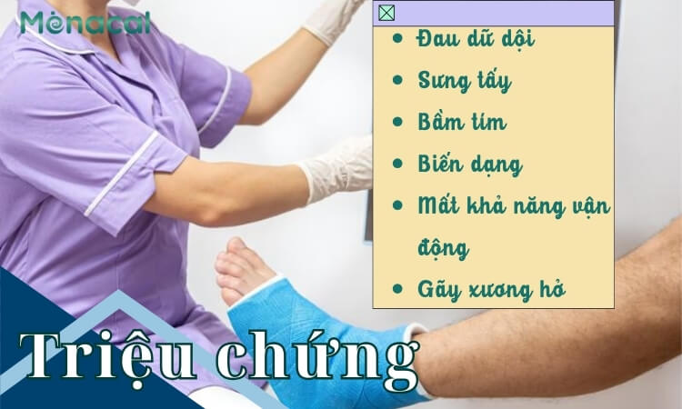 Các triệu chứng của gãy 1/3 dưới xương chày